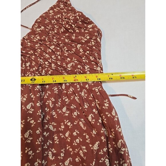 Treasure & Bond Brown Mahogany Little Paris cotton halter maxi dress size XL New - Picture 12 of 16